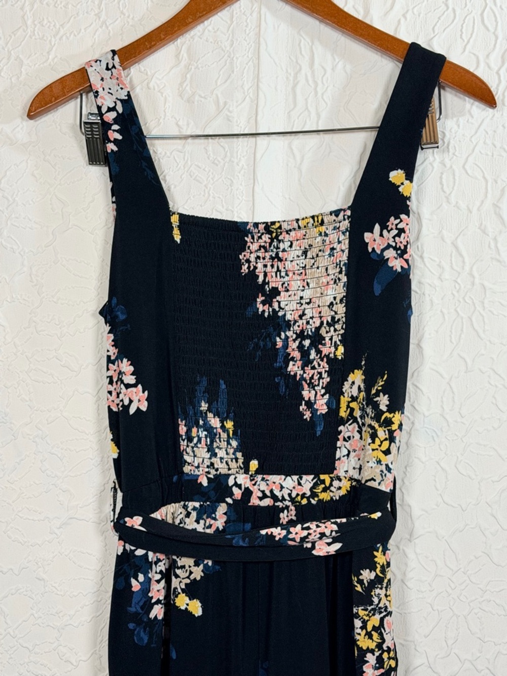 Maurice’s Black Floral Sweetheart Tank Jumpsuit Sz S - Picture 12 of 14